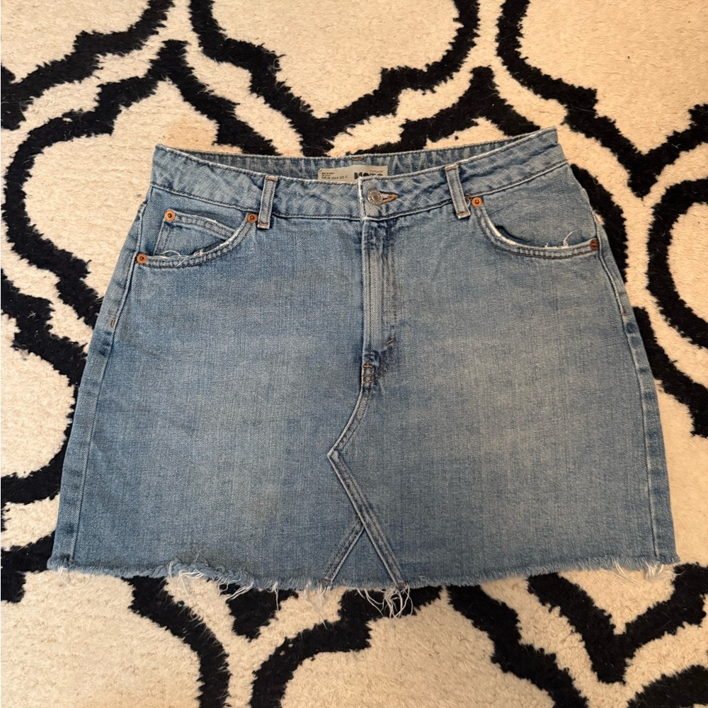 Topshop Blue Denim Mini Skirt